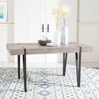 Table à manger industrielle rustique Mid-Century avec pieds en épingle – 150 cm de large, finition gris canyon