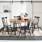 Table à manger industrielle rustique Mid-Century avec pieds en épingle – 150 cm de large, finition gris canyon