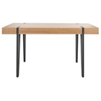 Table à manger industrielle rustique Mid-Century avec pieds en épingle – 150 cm de large, finition gris canyon