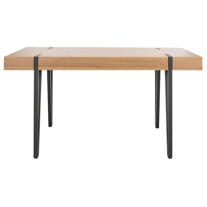 Table à manger industrielle rustique Mid-Century avec pieds en épingle – 150 cm de large, finition gris canyon