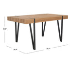 Table à manger industrielle rustique Mid-Century avec pieds en épingle – 150 cm de large, finition gris canyon