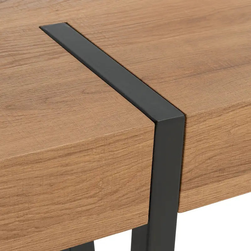 Table à manger industrielle rustique Mid-Century avec pieds en épingle – 150 cm de large, finition gris canyon