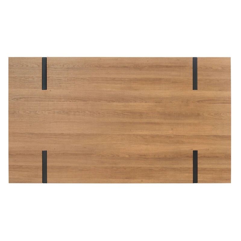 Table à manger industrielle rustique Mid-Century avec pieds en épingle – 150 cm de large, finition gris canyon