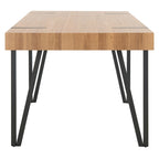 Table à manger industrielle rustique Mid-Century avec pieds en épingle – 150 cm de large, finition gris canyon
