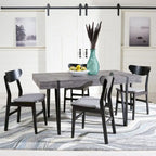Table à manger industrielle rustique Mid-Century avec pieds en épingle – 150 cm de large, finition gris canyon