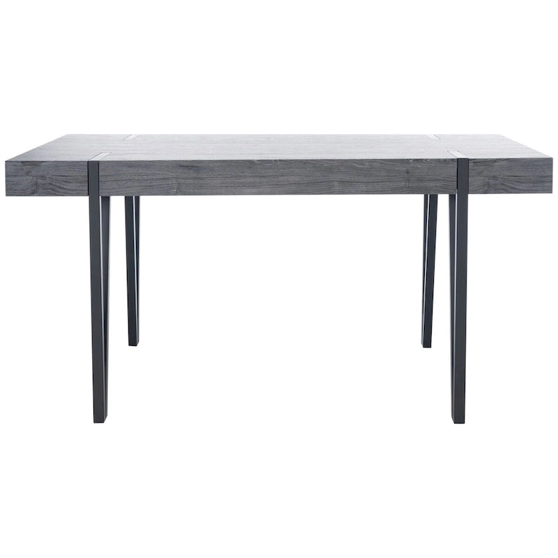 Table à manger industrielle rustique Mid-Century avec pieds en épingle – 150 cm de large, finition gris canyon