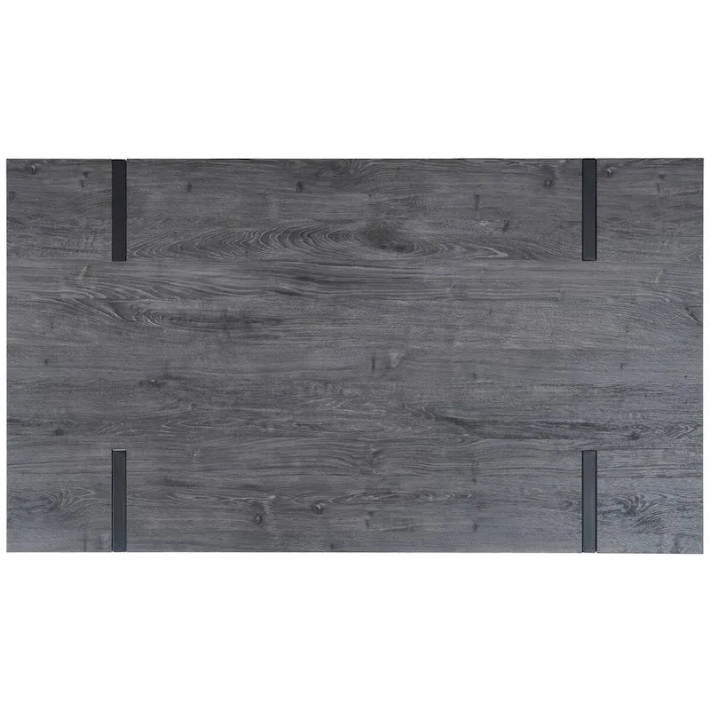 Table à manger industrielle rustique Mid-Century avec pieds en épingle – 150 cm de large, finition gris canyon