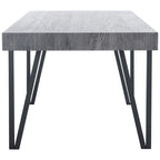 Table à manger industrielle rustique Mid-Century avec pieds en épingle – 150 cm de large, finition gris canyon