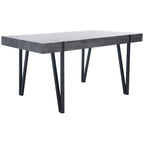 Table à manger industrielle rustique Mid-Century avec pieds en épingle – 150 cm de large, finition gris canyon