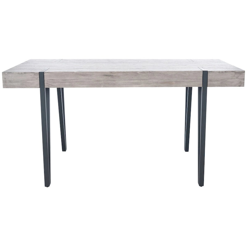 Table à manger industrielle rustique Mid-Century avec pieds en épingle – 150 cm de large, finition gris canyon