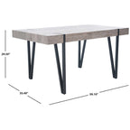 Table à manger industrielle rustique Mid-Century avec pieds en épingle – 150 cm de large, finition gris canyon