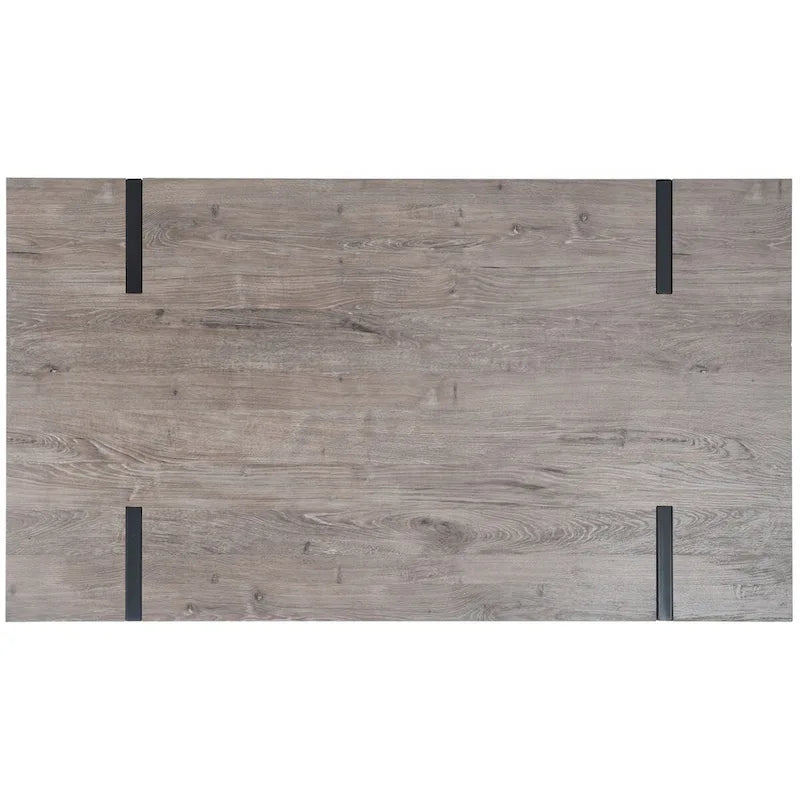Table à manger industrielle rustique Mid-Century avec pieds en épingle – 150 cm de large, finition gris canyon