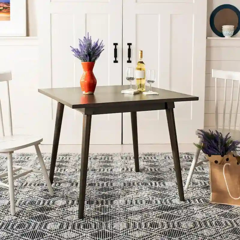 Table de salle à manger carrée contemporaine avec pieds de style vintage – 36 po