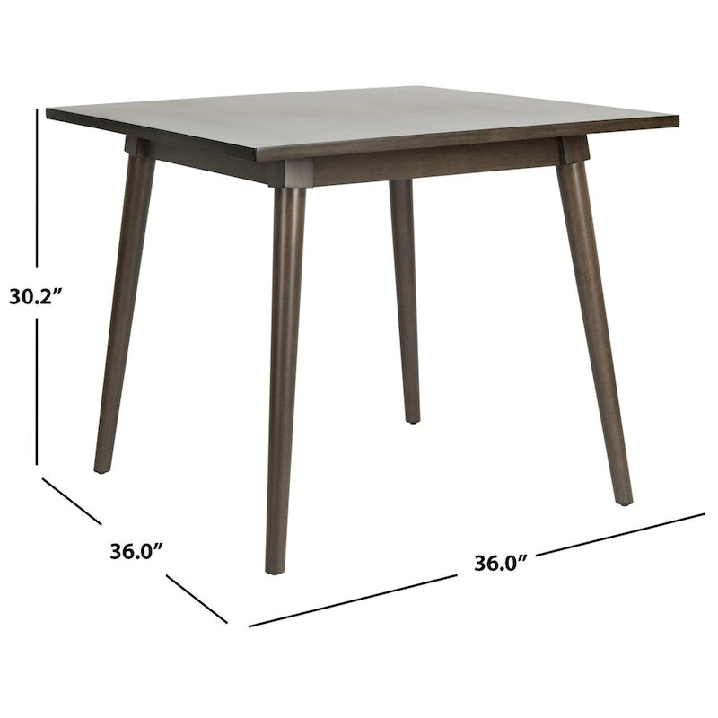 Table de salle à manger carrée contemporaine avec pieds de style vintage – 36 po