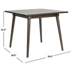 Table de salle à manger carrée contemporaine avec pieds de style vintage – 36 po