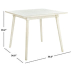 Table de salle à manger carrée contemporaine avec pieds de style vintage – 36 po
