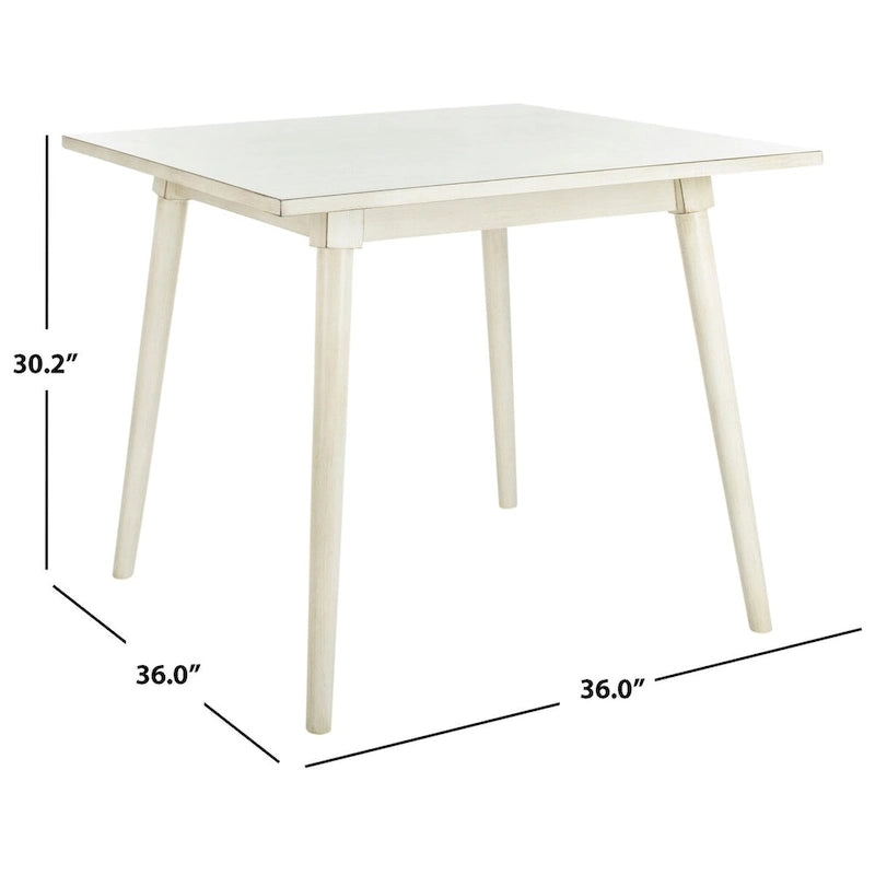 Table de salle à manger carrée contemporaine avec pieds de style vintage – 36 po